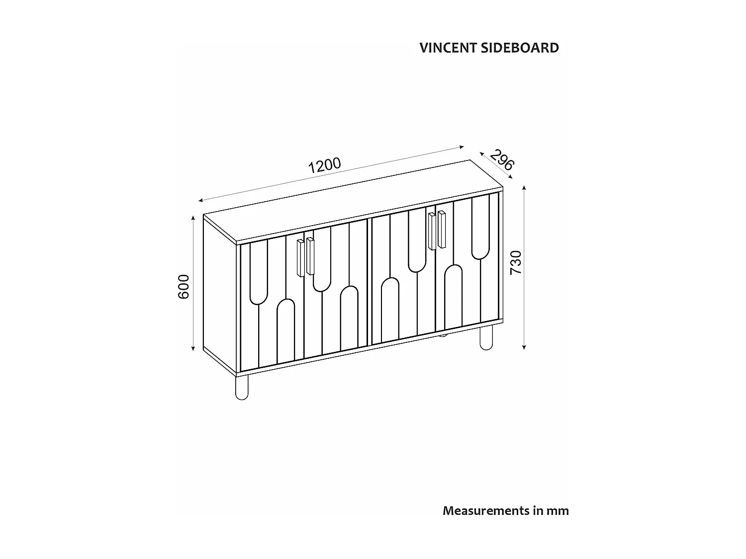 Aparador – 120 cm – Antracite – Painéis de partículas revestidos a melamina
