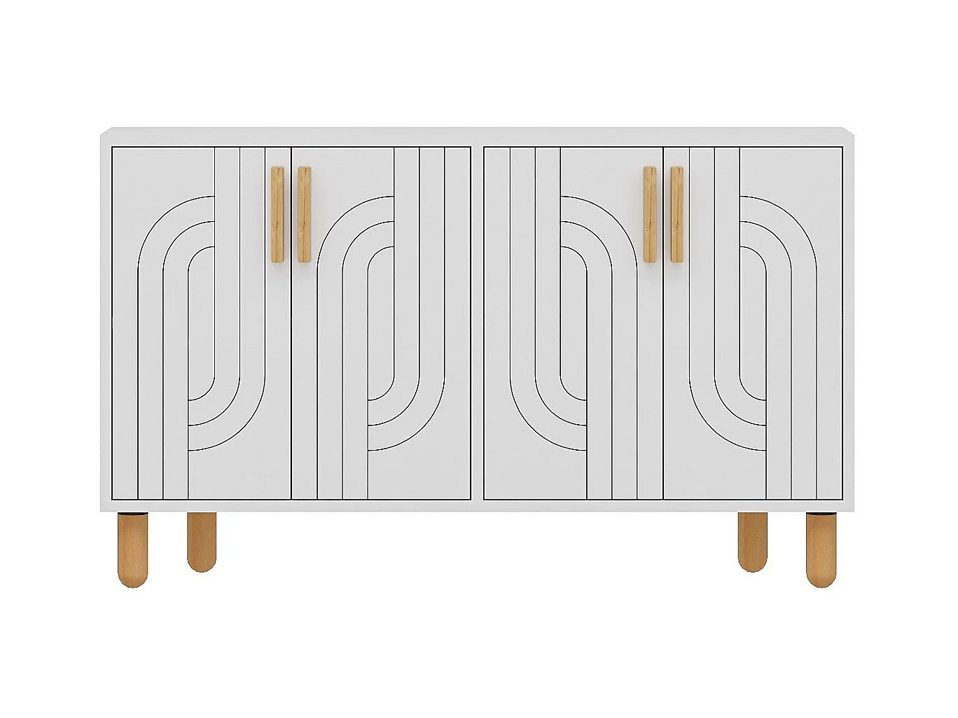 Buffet design 4 portes battantes Cerka L120cm Blanc