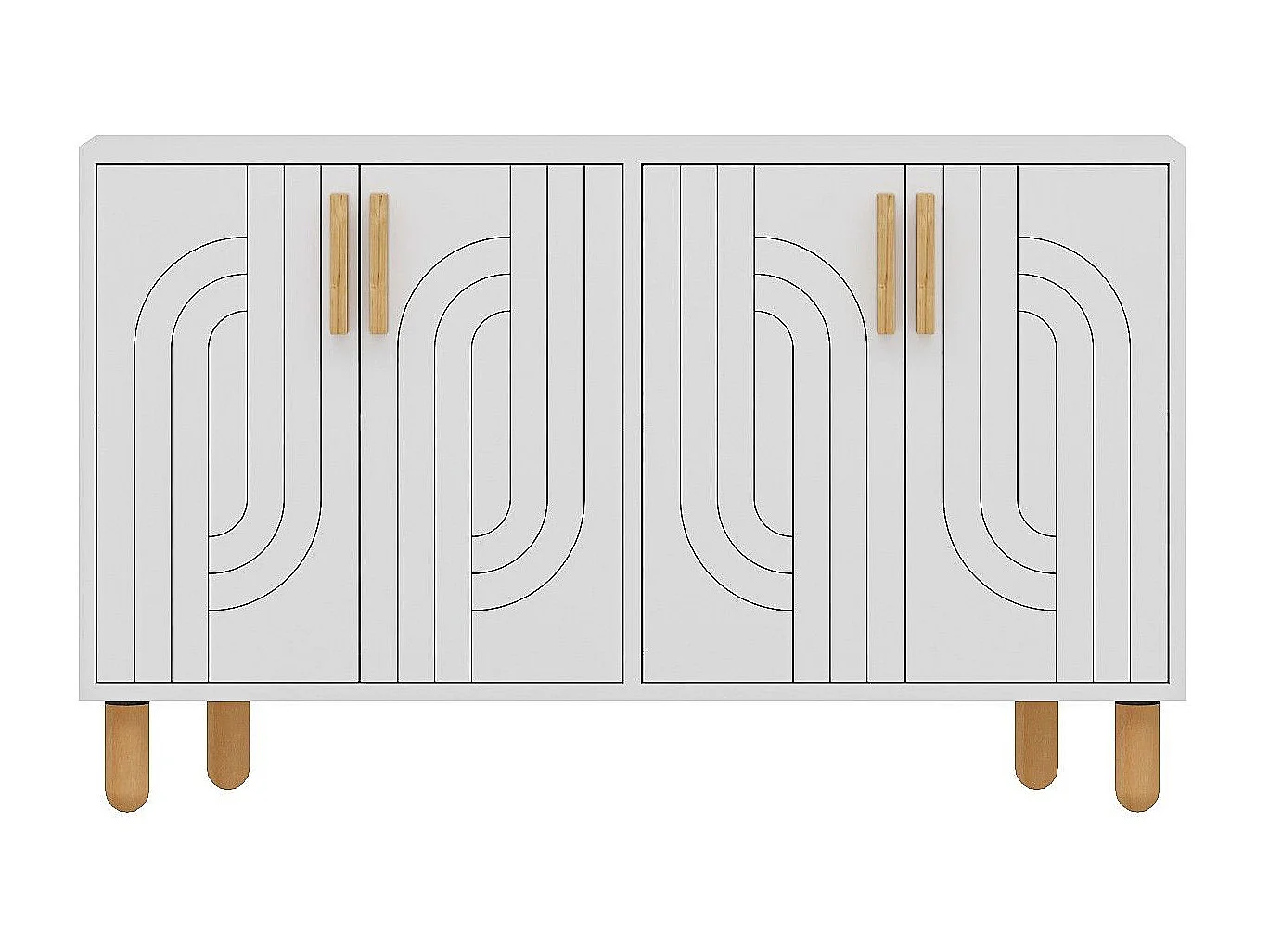 Buffet design 4 portes battantes Cerka L120cm Blanc