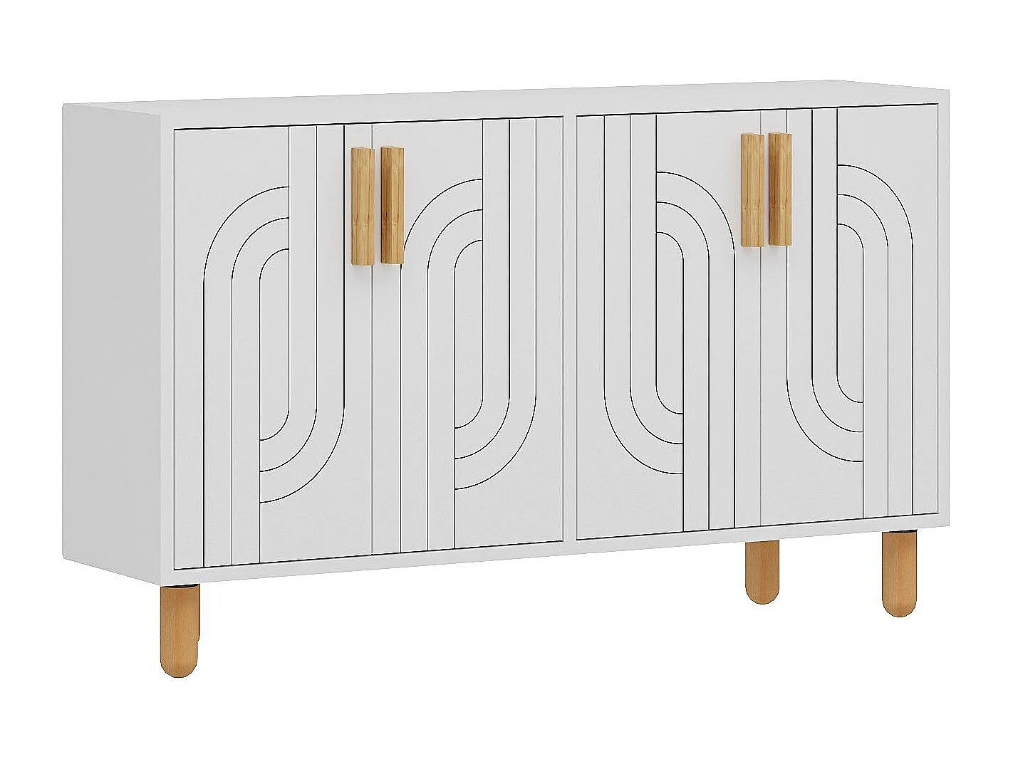 Buffet design 4 portes battantes Cerka L120cm Blanc
