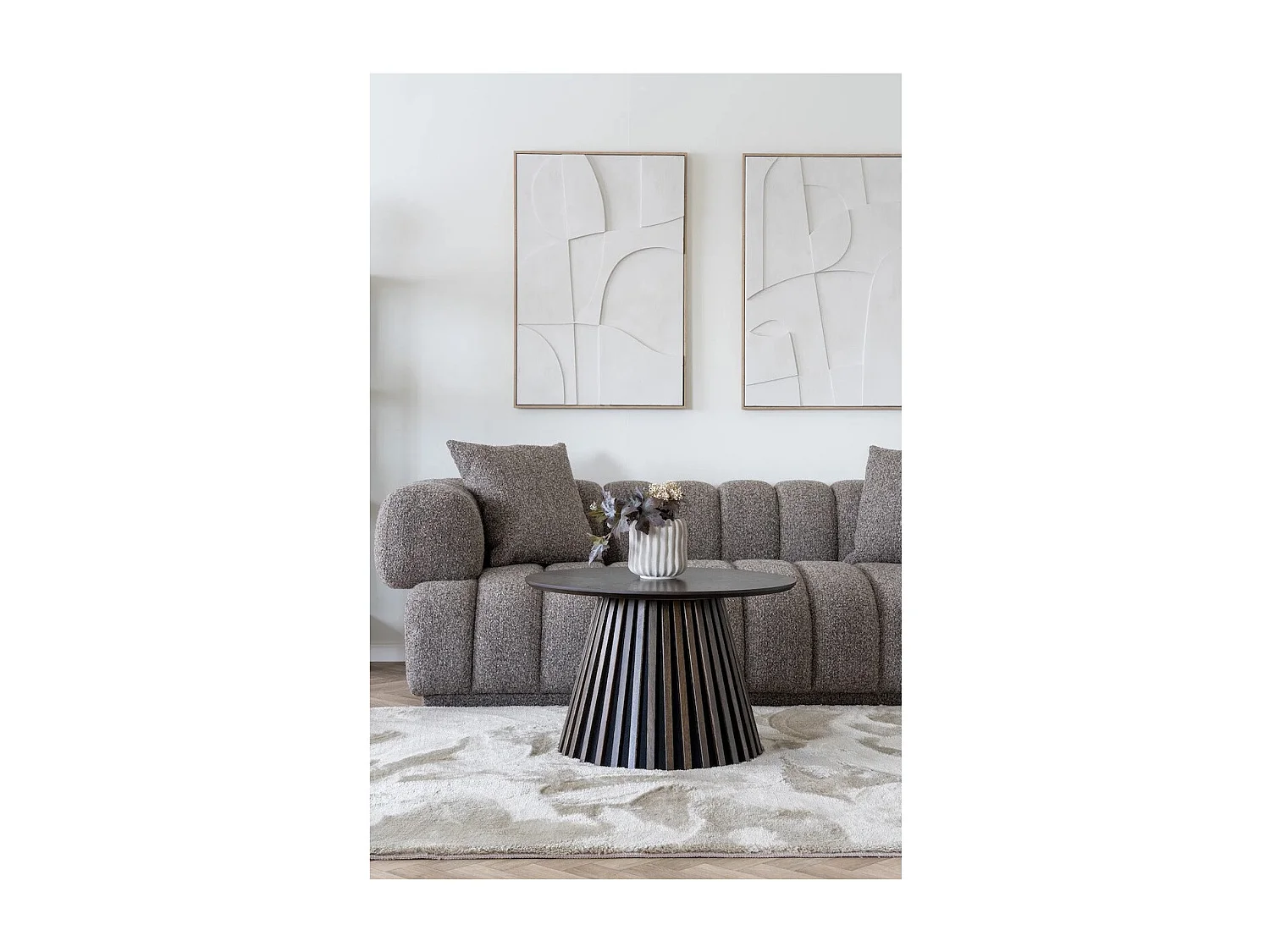 AURORA - 3-Sitzer-Sofa aus braunem Stoff L226