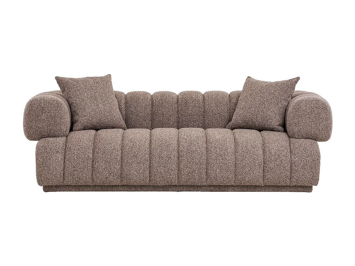 Canapé droit AURORA 3 à 4 places – Tissu marron