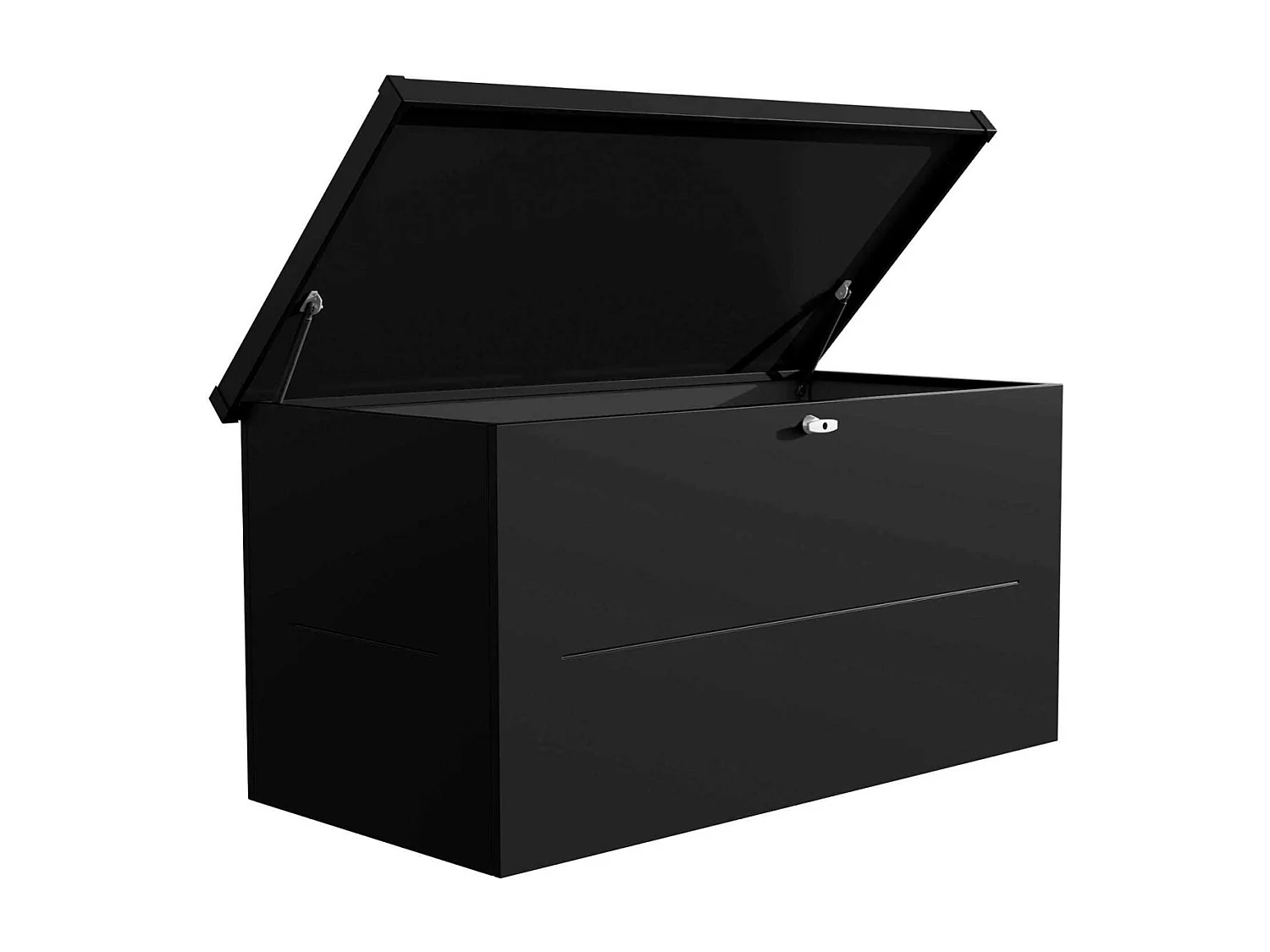 Malle de rangement en acier noir Nevio 160 cm