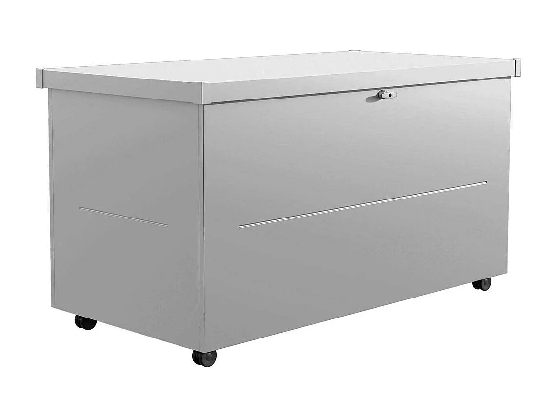 Malle de rangement en acier gris Nevio 160 cm