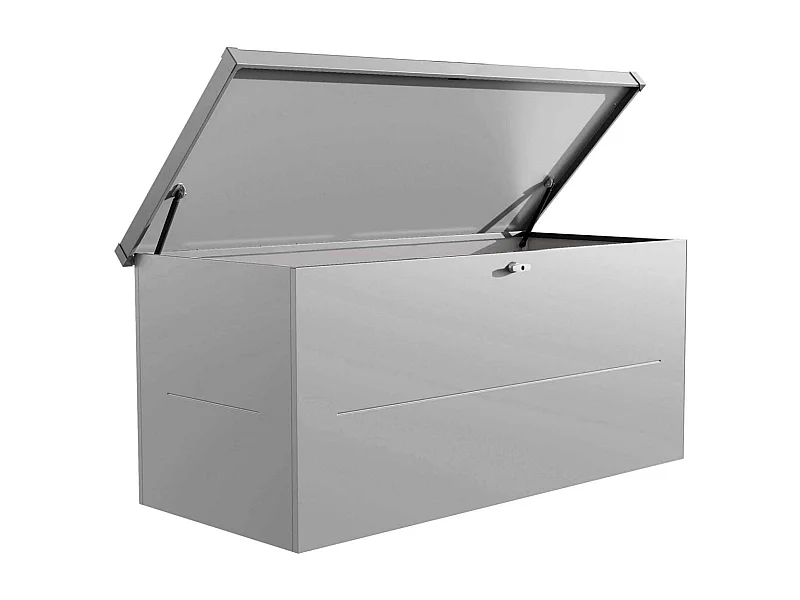 Malle de rangement en acier gris Nevio 180 cm