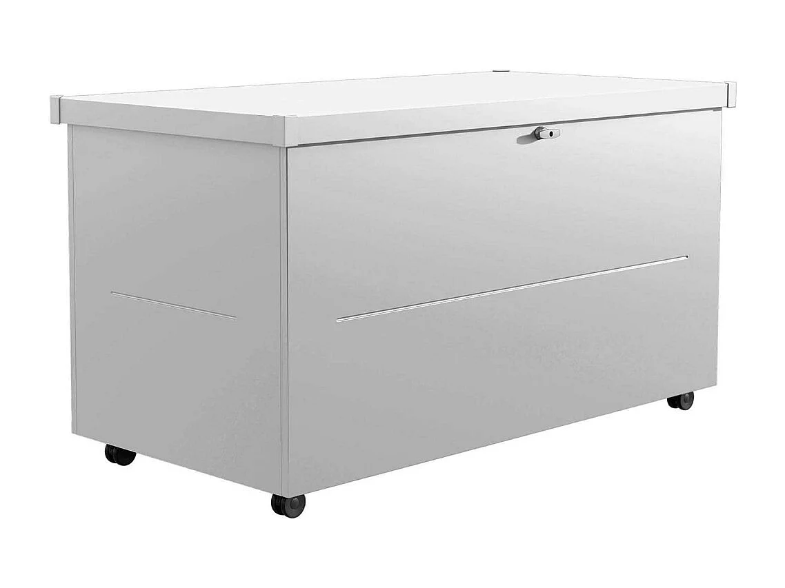 Malle de rangement en acier gris clair Nevio 160 cm