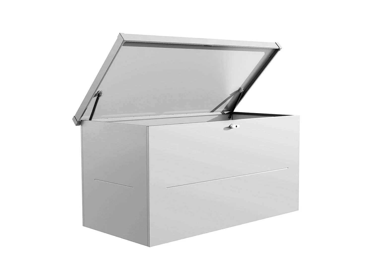 Malle de rangement en acier gris clair Nevio 160 cm