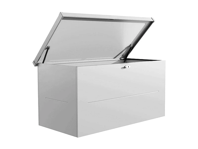 Malle de rangement en acier gris clair Nevio 160 cm