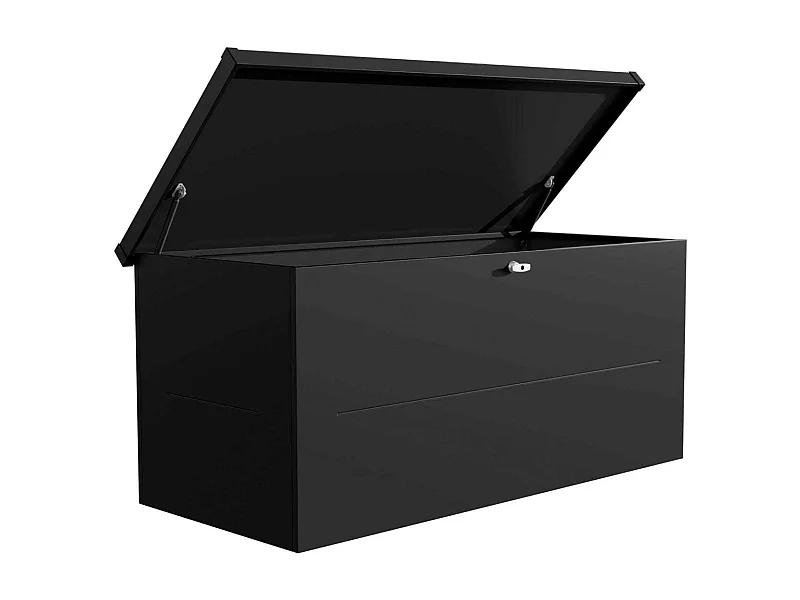 Malle de rangement en acier noir Nevio 180 cm