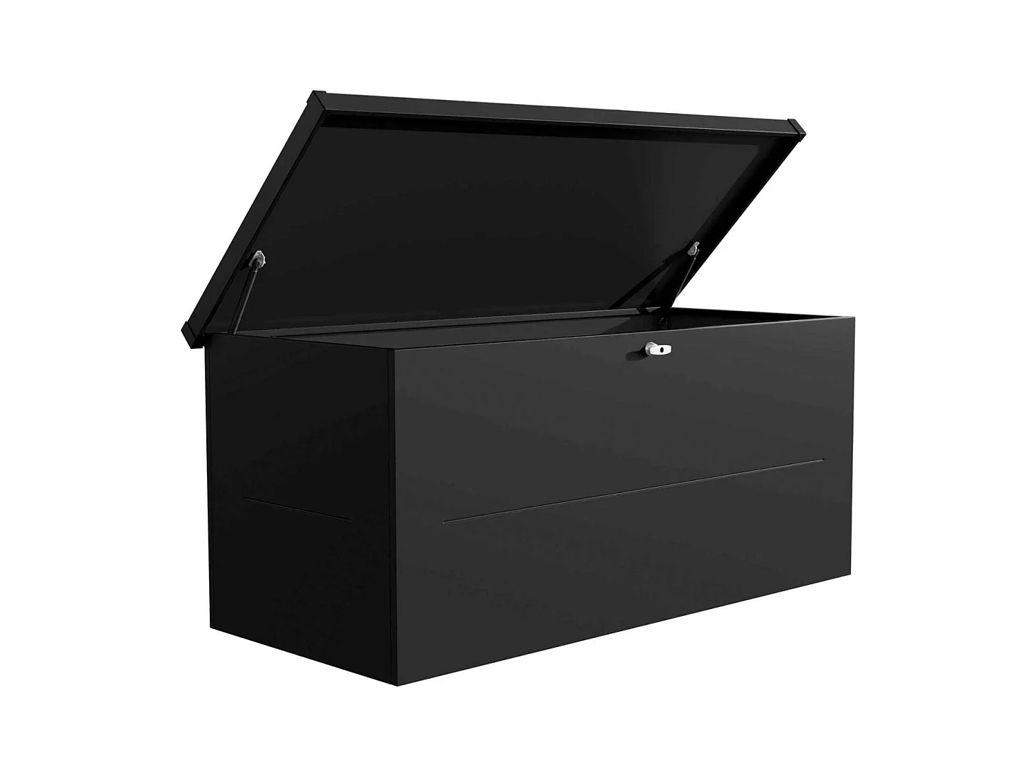 Malle de rangement en acier noir Nevio 180 cm