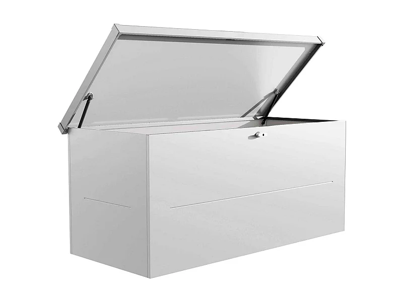 Malle de rangement en acier gris clair Nevio 180 cm