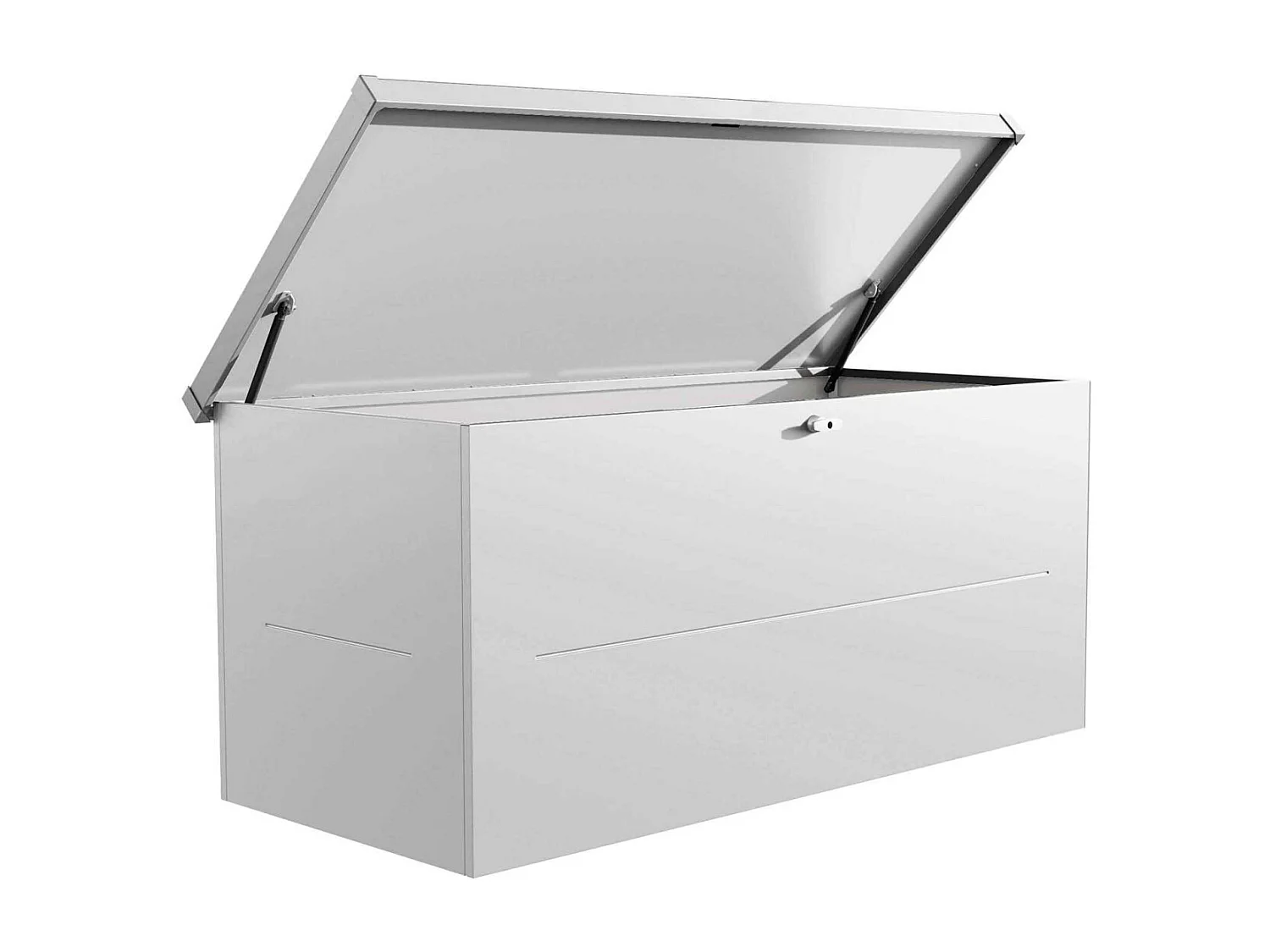 Malle de rangement en acier gris clair Nevio 180 cm