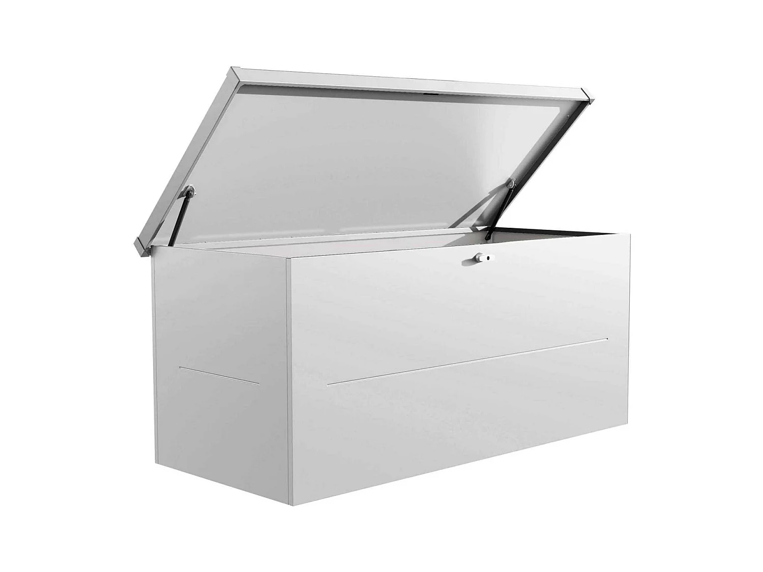 Malle de rangement en acier gris clair Nevio 180 cm