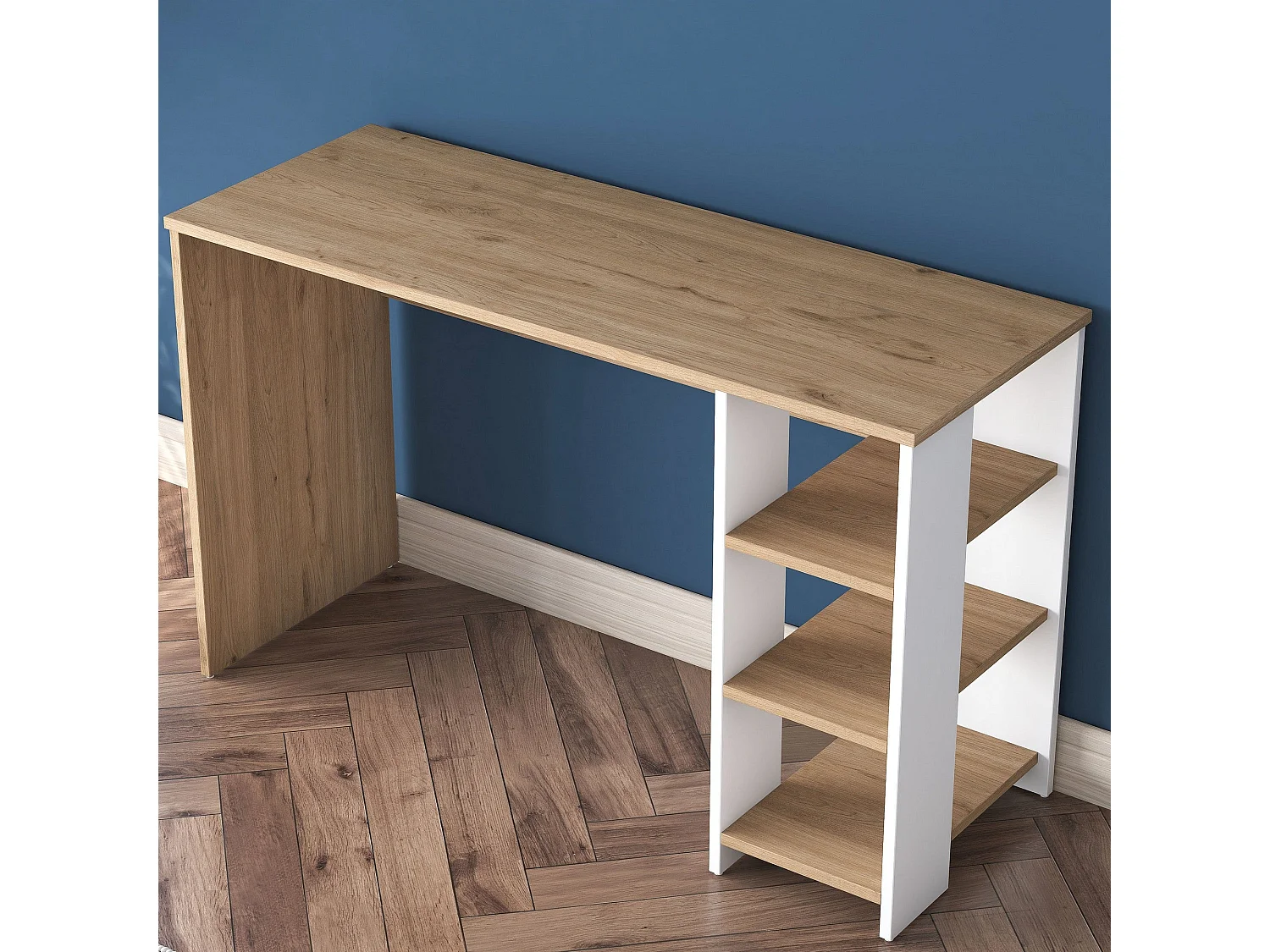 Platzsparender Schreibtisch mit Regalen für das Arbeitszimmer Opal