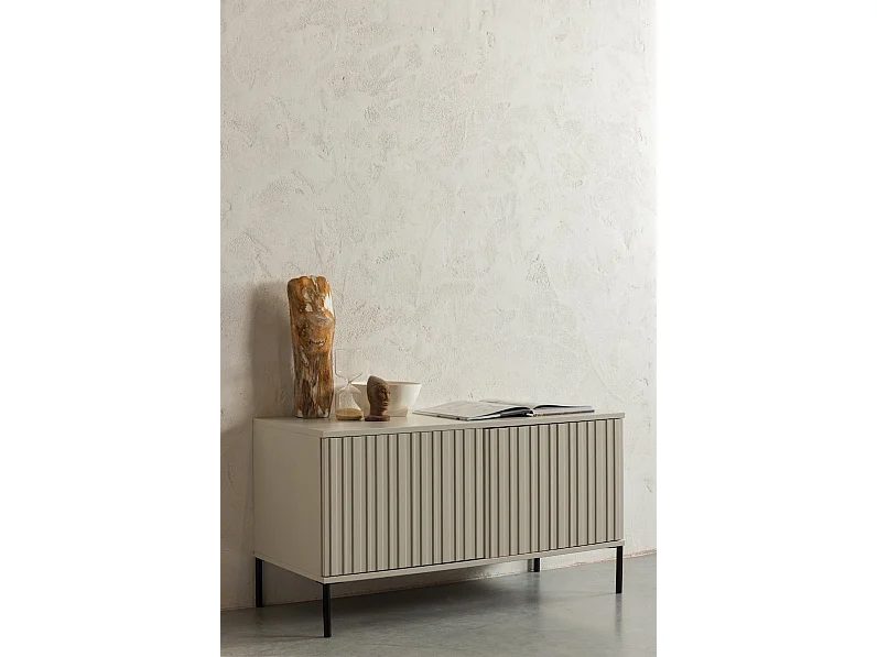 GRAVURE - TV-Möbel aus grauem Kiefernholz L100