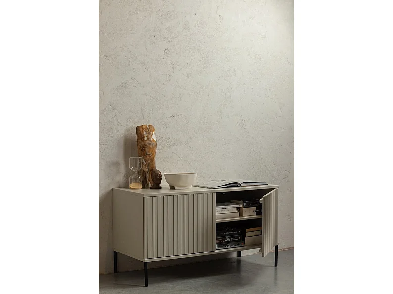 GRAVURE - TV-Möbel aus grauem Kiefernholz L100