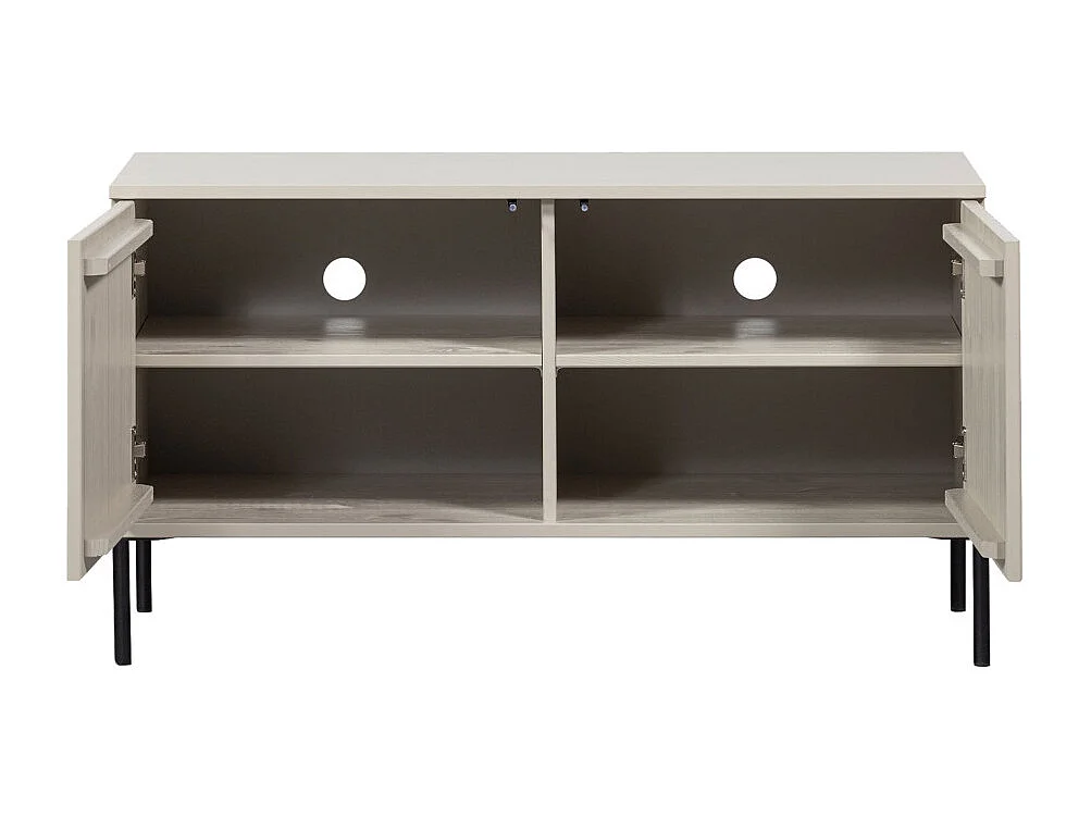 New Gravure - Meuble TV 2 portes en bois L100cm - Beige