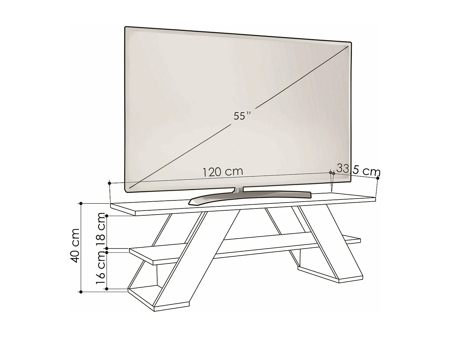 Meuble TV en aggloméré Farfalla