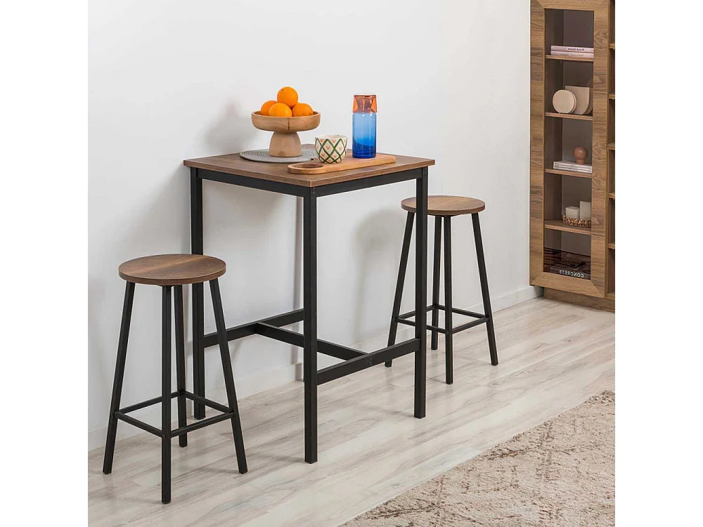 Taboret de bar en aggloméré et métal Mola