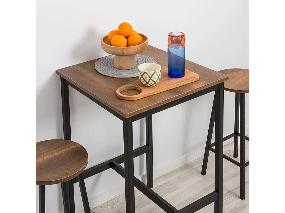 Taboret de bar en aggloméré et métal Mola