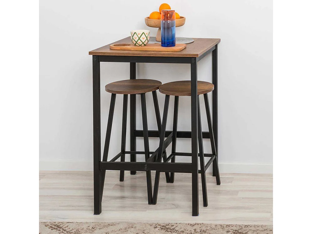 Taboret de bar en aggloméré et métal Mola