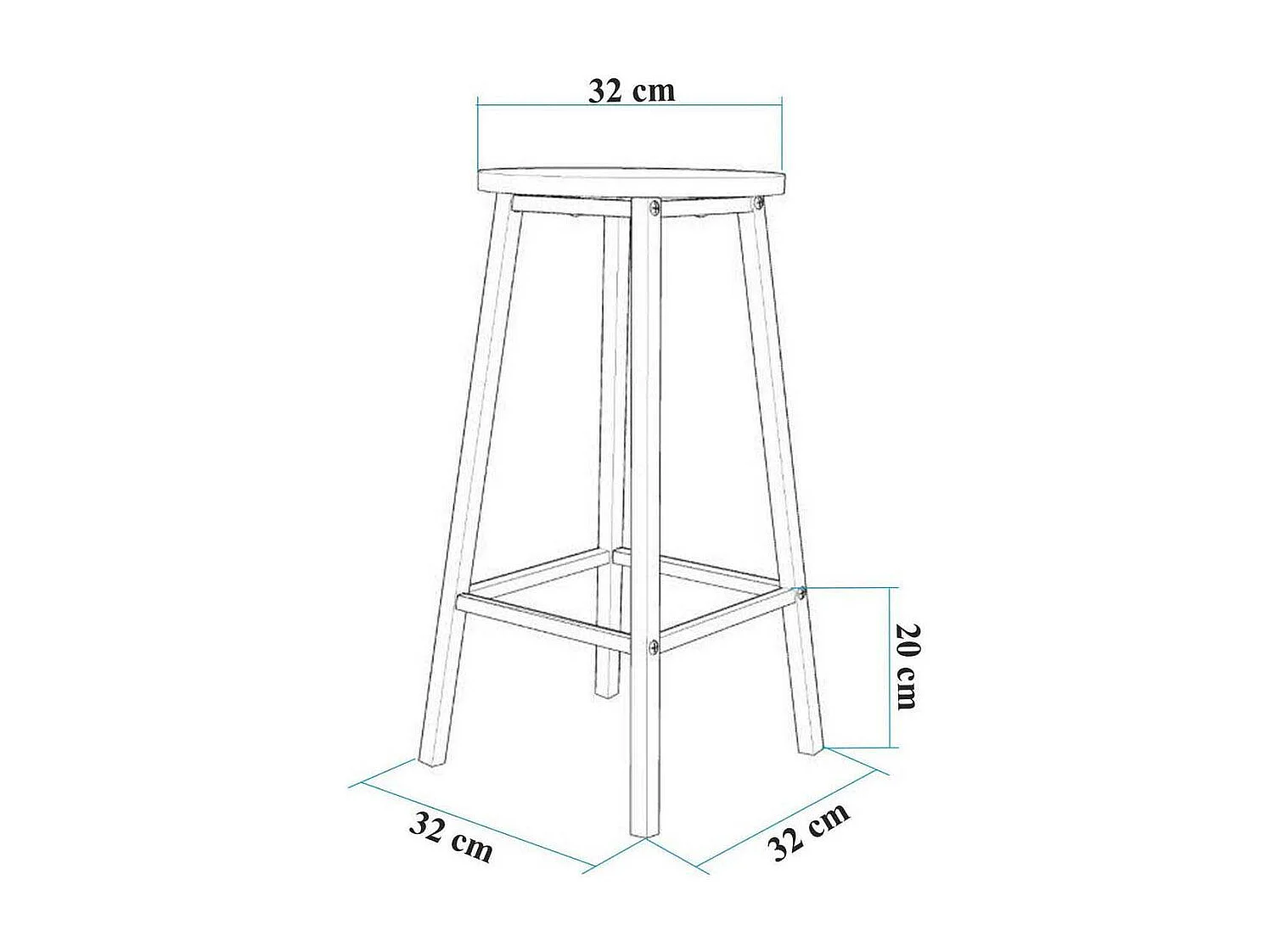Taboret de bar en aggloméré et métal Mola