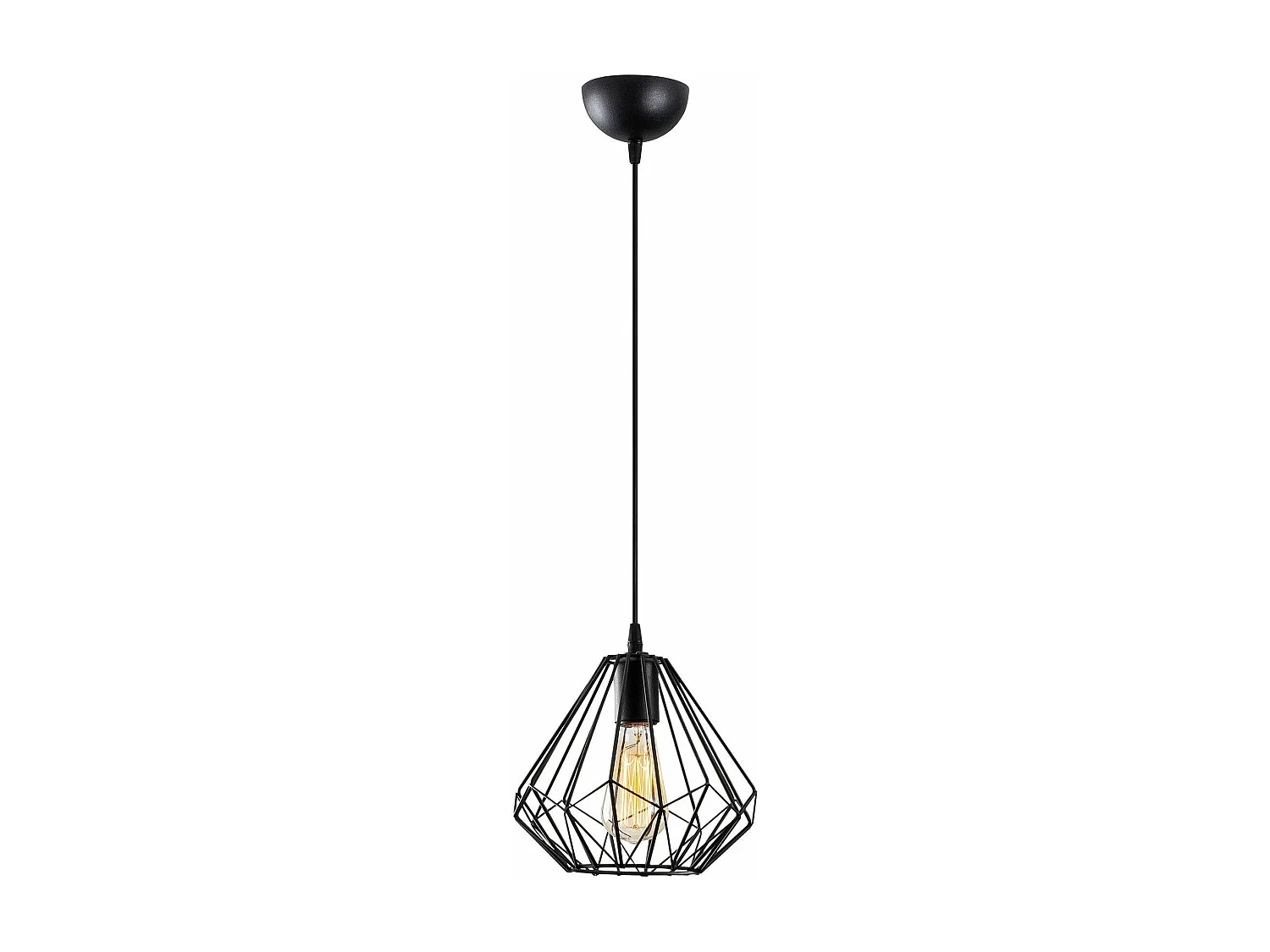 Suspension filaire diamant Vivian D23cm Métal Noir