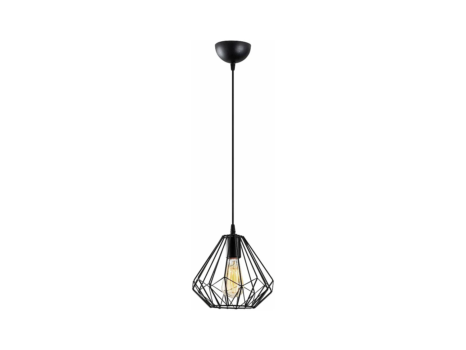 Suspension filaire diamant Vivian D23cm Métal Noir