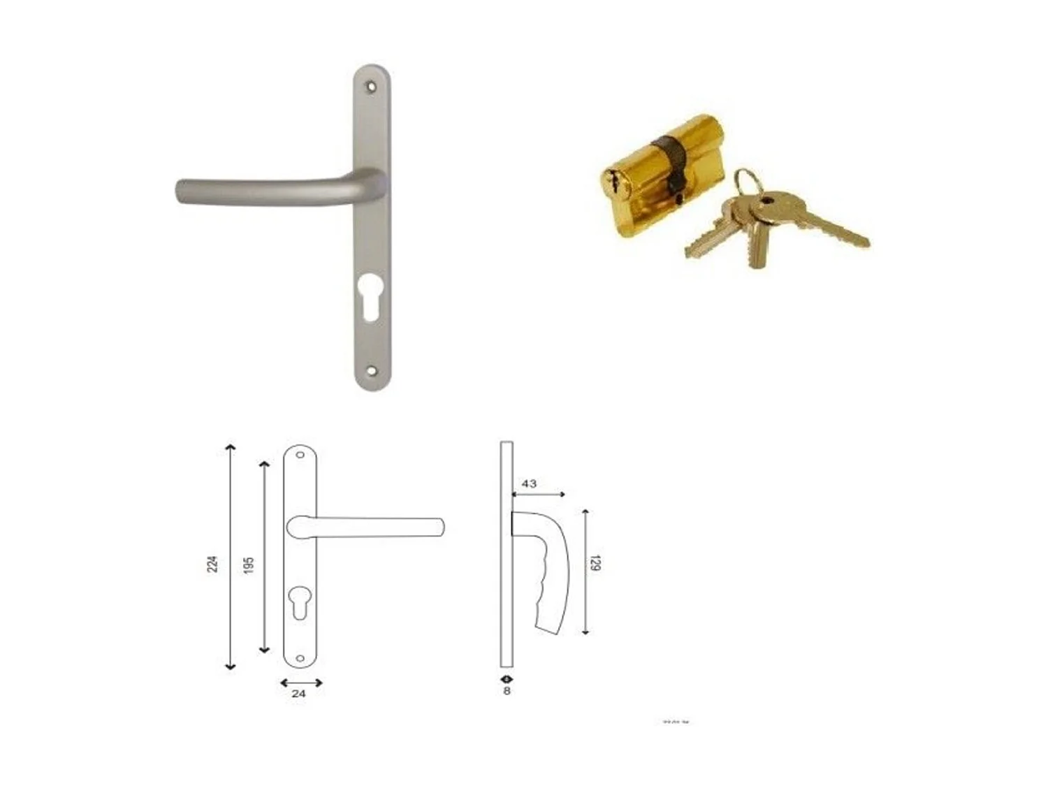 Puerta De Servicio Completa Armagos De Madera, Al.200xl.80 p.izquierda + Dimensiones Tirador Y Cilindro (ref 01245F924) Mesa sin manilla
