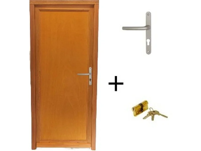 Porte De Service Bois pleine Armagos, H,200xl,90 p,gauche + Poignee Et Barillet (ref 01245F924) Cotes Tableau