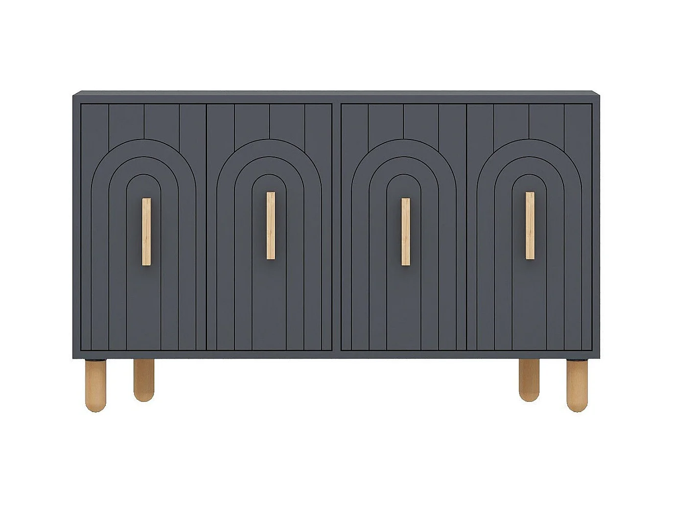 Buffet design 4 portes battantes Stivi L120cm Anthracite