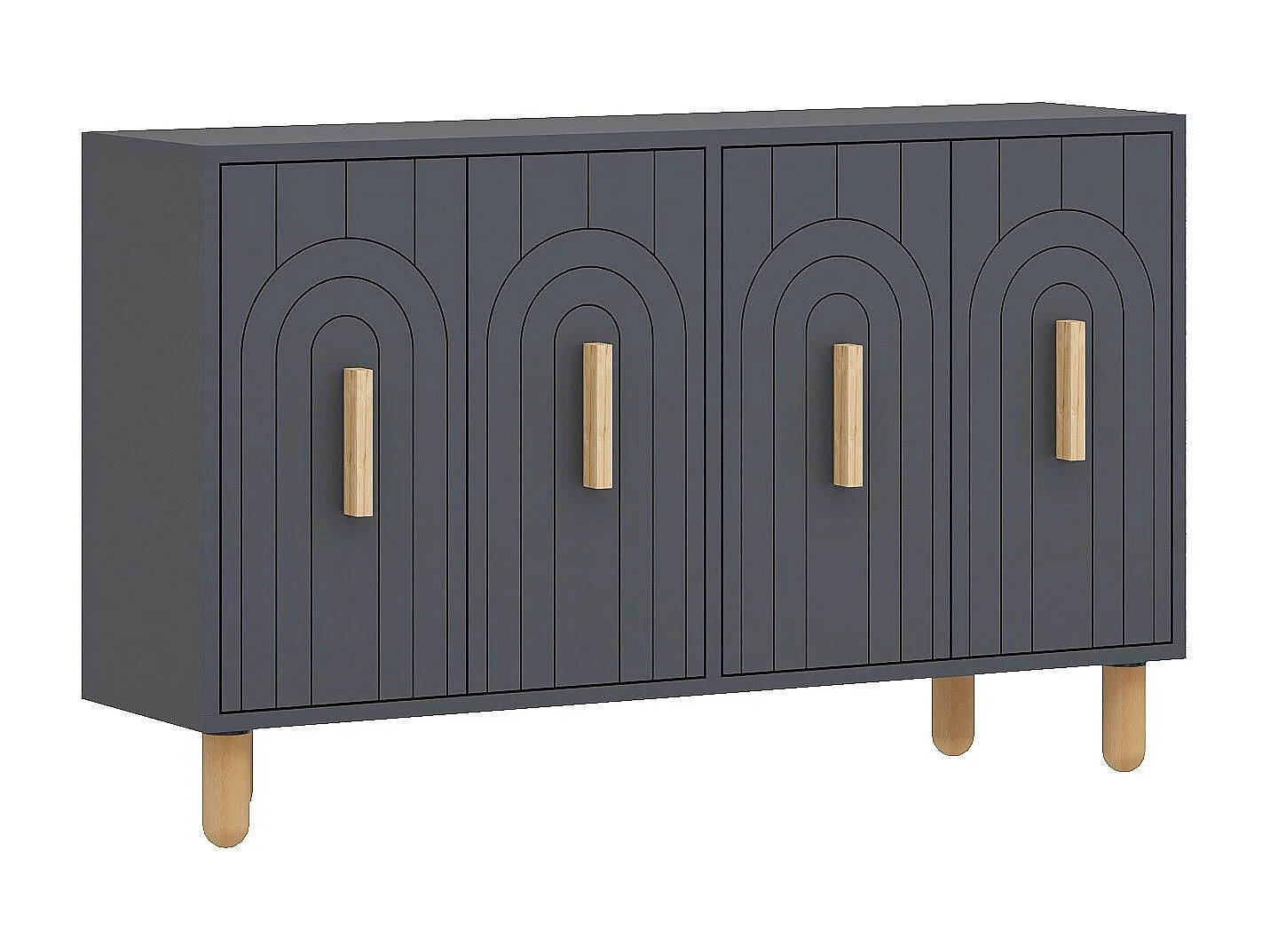 Aparador – 120 cm – Antracite – Painel de partículas com revestimento a melamina