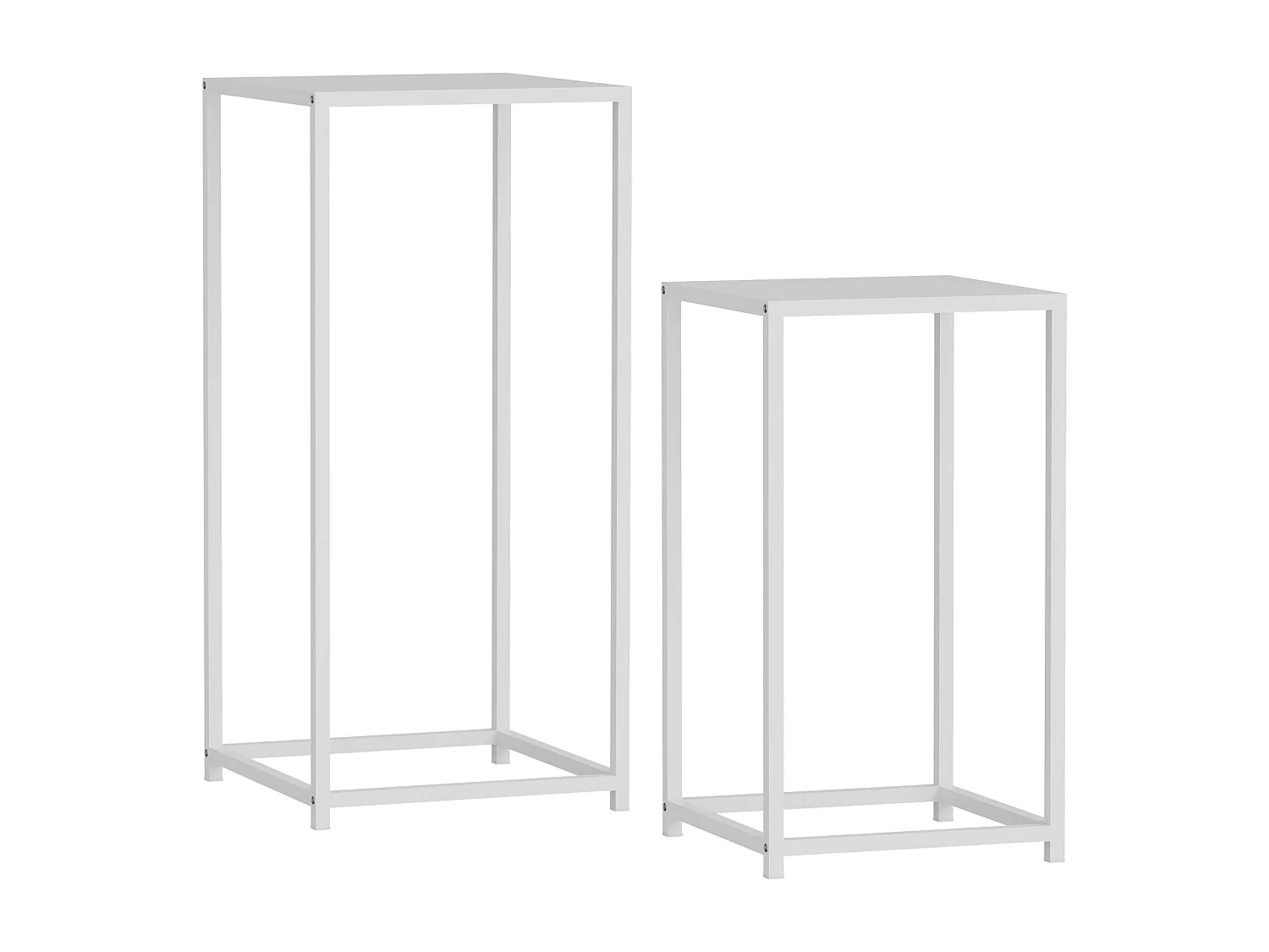 Set de 2 tables d'appoint Åseral de tailles différentes acier blanc [en.casa]