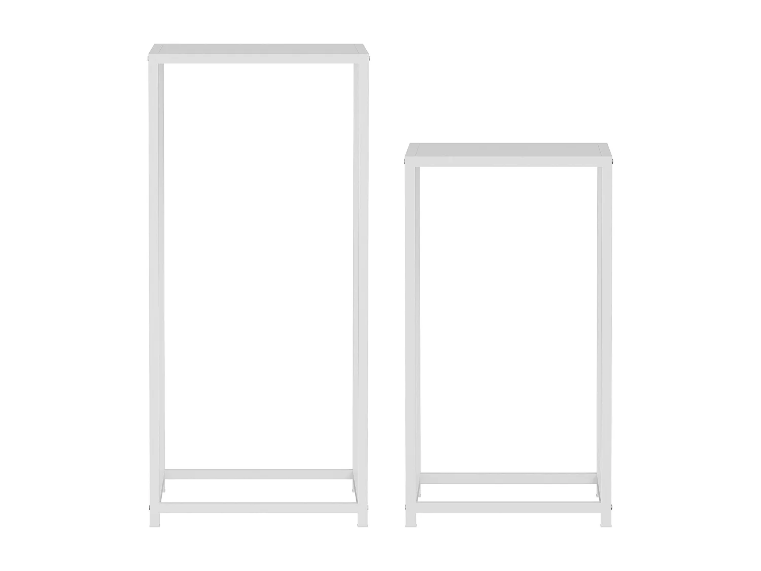 Set de 2 tables d'appoint Åseral de tailles différentes acier blanc [en.casa]