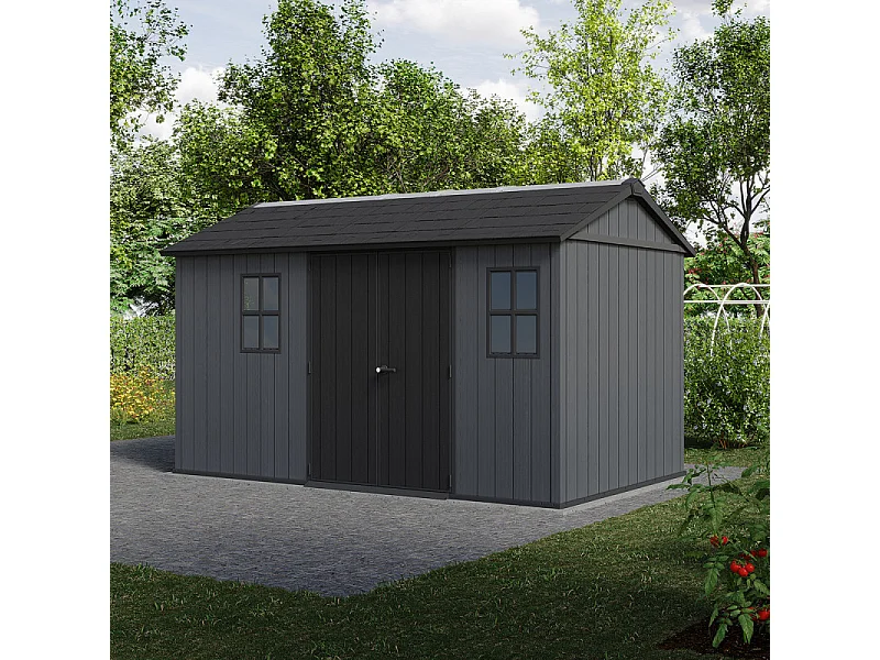 Casetta da giardino NEWTON PLUS 1375 - 8,6 m² - Grigio