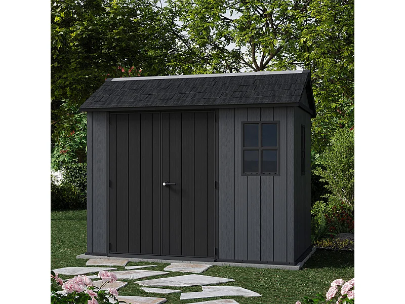 Casetta da giardino NEWTON PLUS 975 - 5,7 m² - Grigio