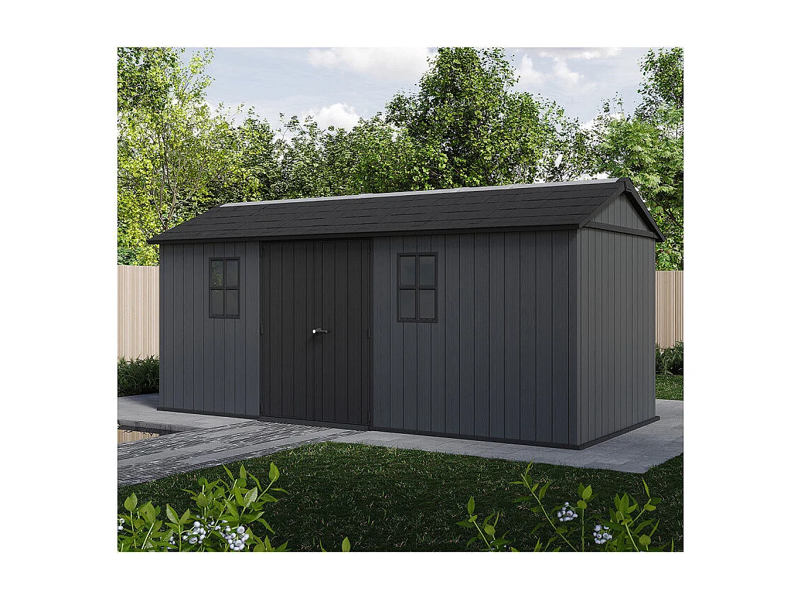 Casetta da giardino NEWTON PLUS 1775 - 11,2 m² - Grigio