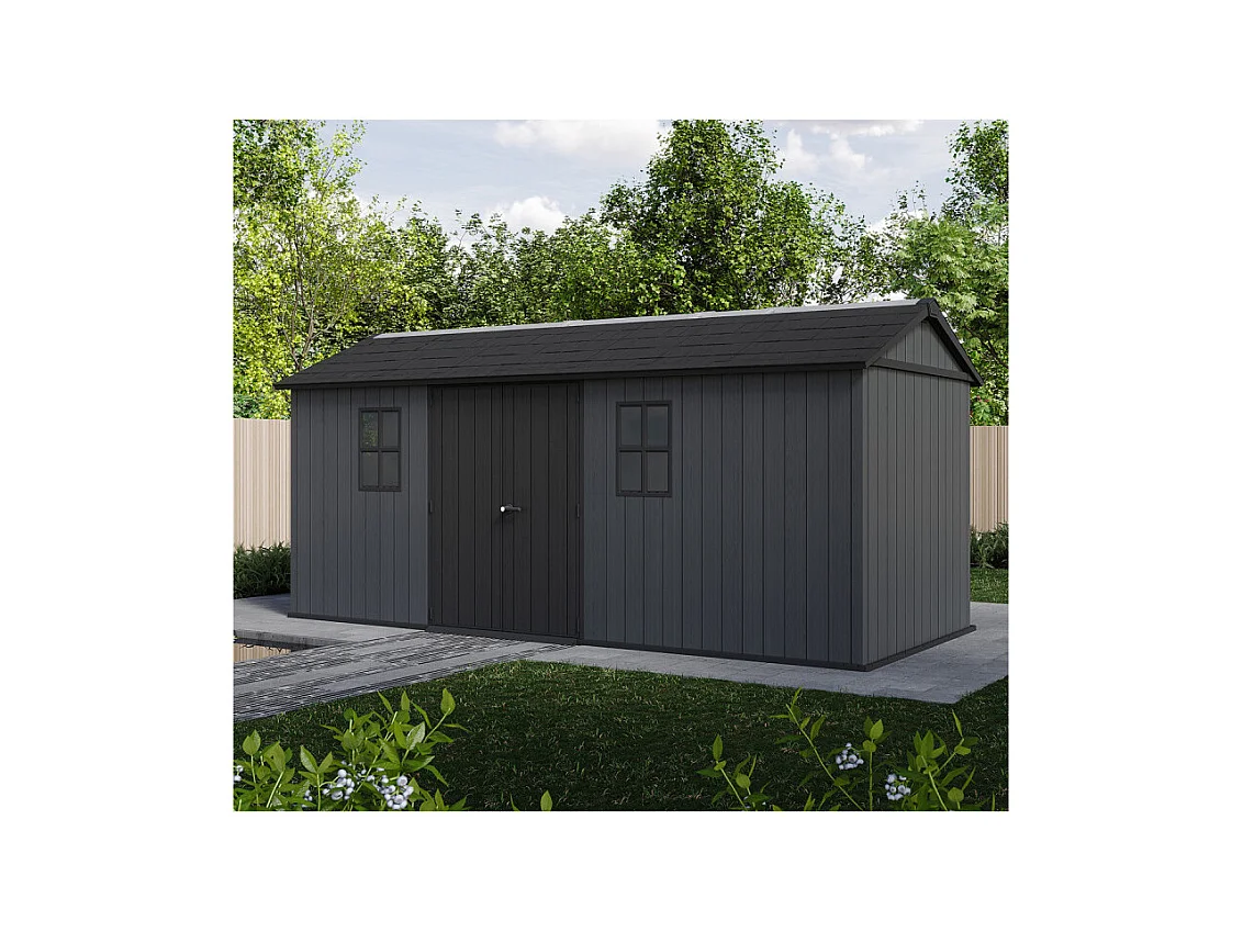 Casetta da giardino NEWTON PLUS 1775 - 11,2 m² - Grigio