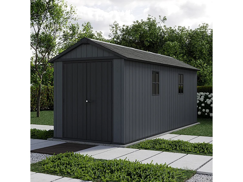 Casetta da giardino NEWTON PLUS 7517 - 11,2 m² - Grigio