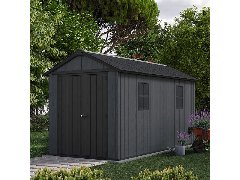 Casetta da giardino NEWTON PLUS 7513 - 8,6 m² - Grigio