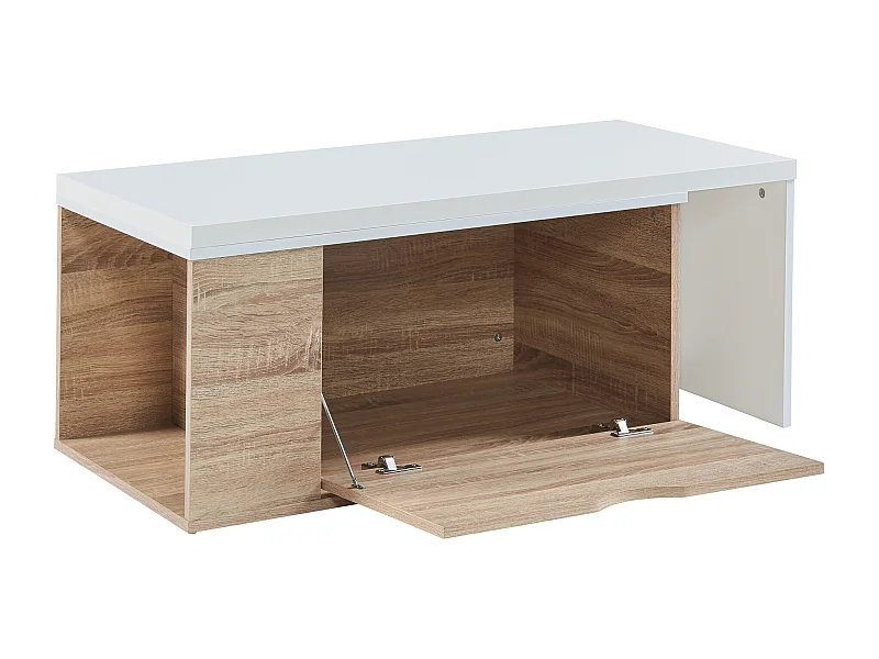 Table d'appoint Österåker 100 x 48 x 40 cm effet bois blanc [en.casa]