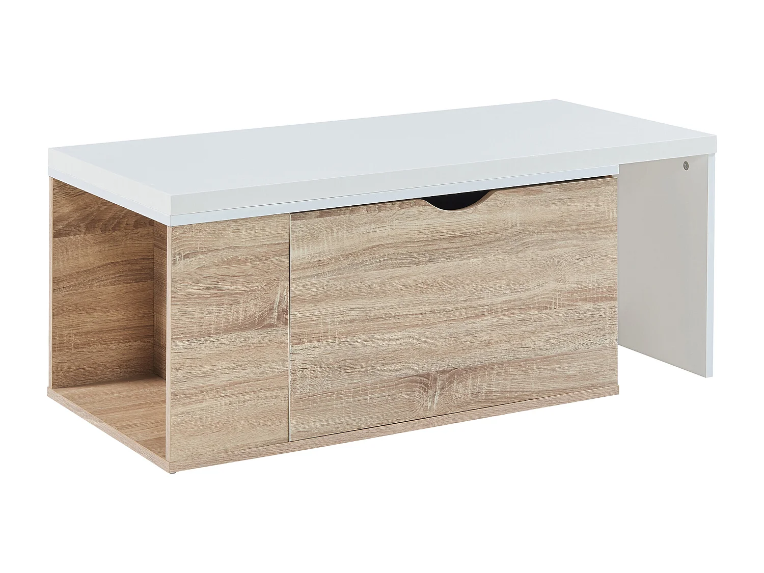 Table d'appoint Österåker 100 x 48 x 40 cm effet bois blanc [en.casa]