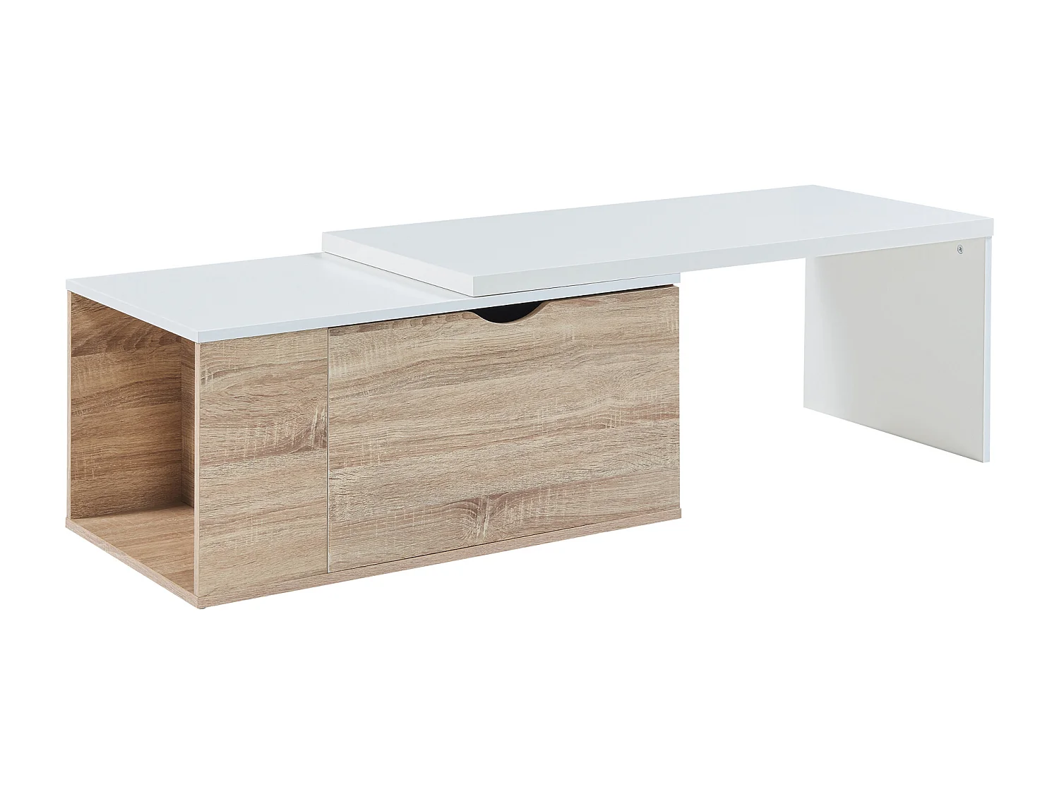 Table d'appoint Österåker 100 x 48 x 40 cm effet bois blanc [en.casa]