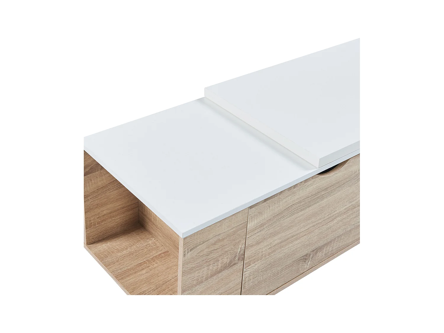 Table d'appoint Österåker 100 x 48 x 40 cm effet bois blanc [en.casa]