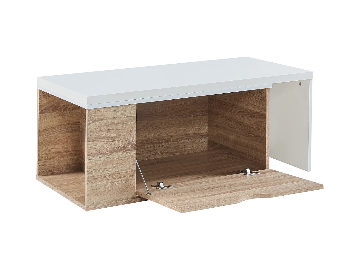 Table d'appoint Österåker 100 x 48 x 40 cm effet bois blanc [en.casa]