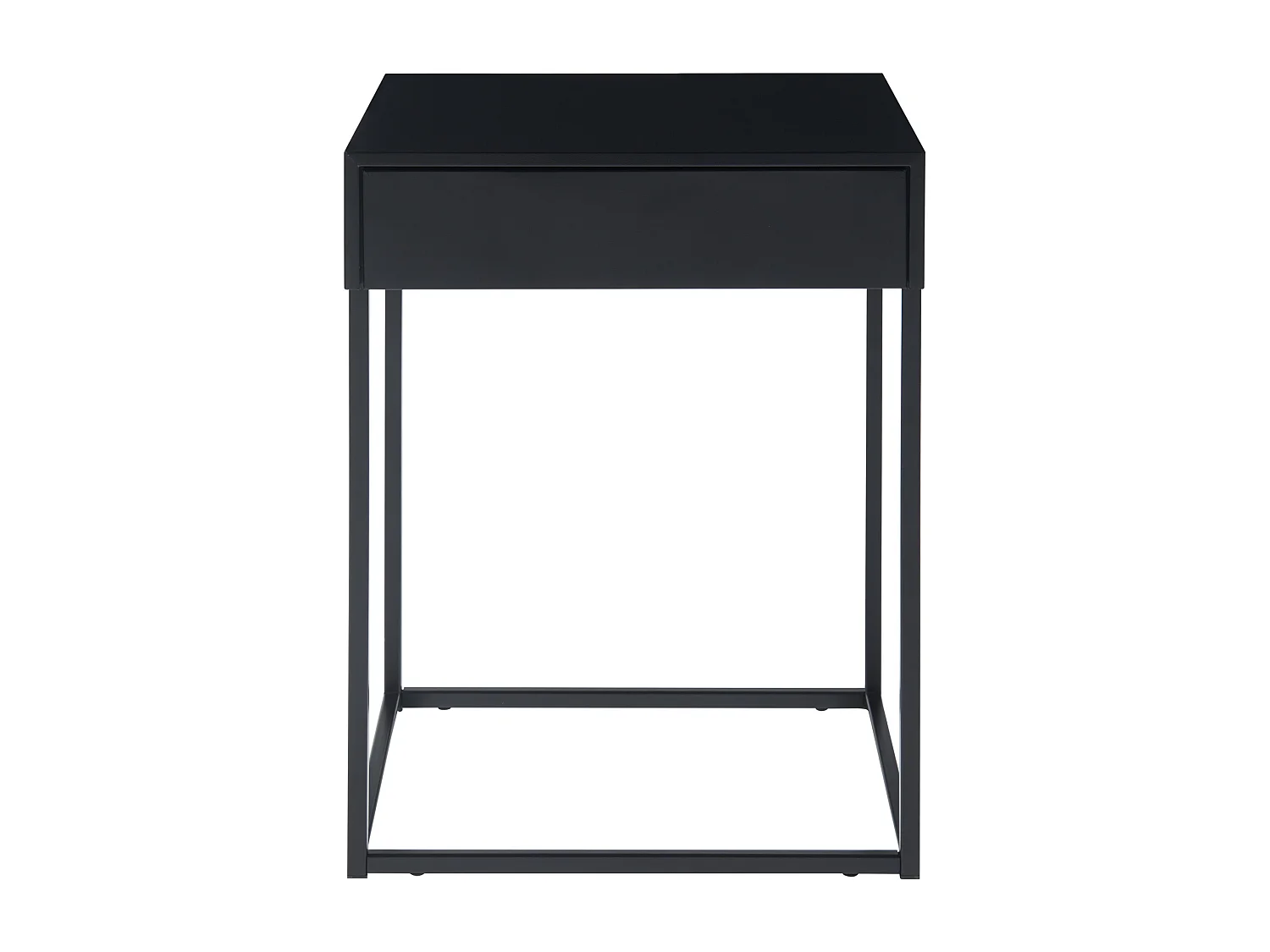 Table d'appoint Rautjärvi avec tiroir acier 50 x 43 x 41 cm noir mat [en.casa]