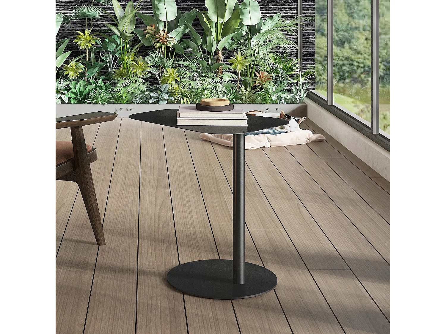 Table d'appoint Nastätten métal 50 x 50 x 38 cm noir mat [en.casa]