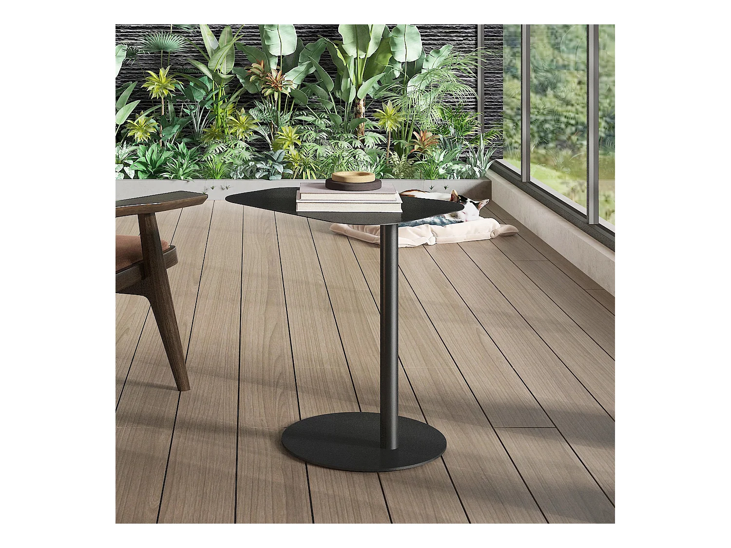Table d'appoint Nastätten métal 50 x 50 x 38 cm noir mat [en.casa]