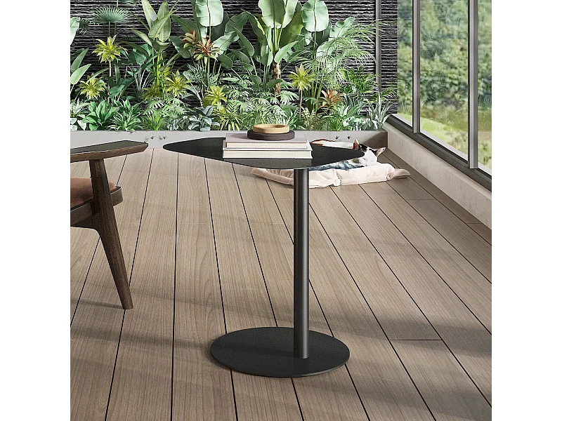 Table d'appoint Nastätten métal 50 x 50 x 38 cm noir mat [en.casa]