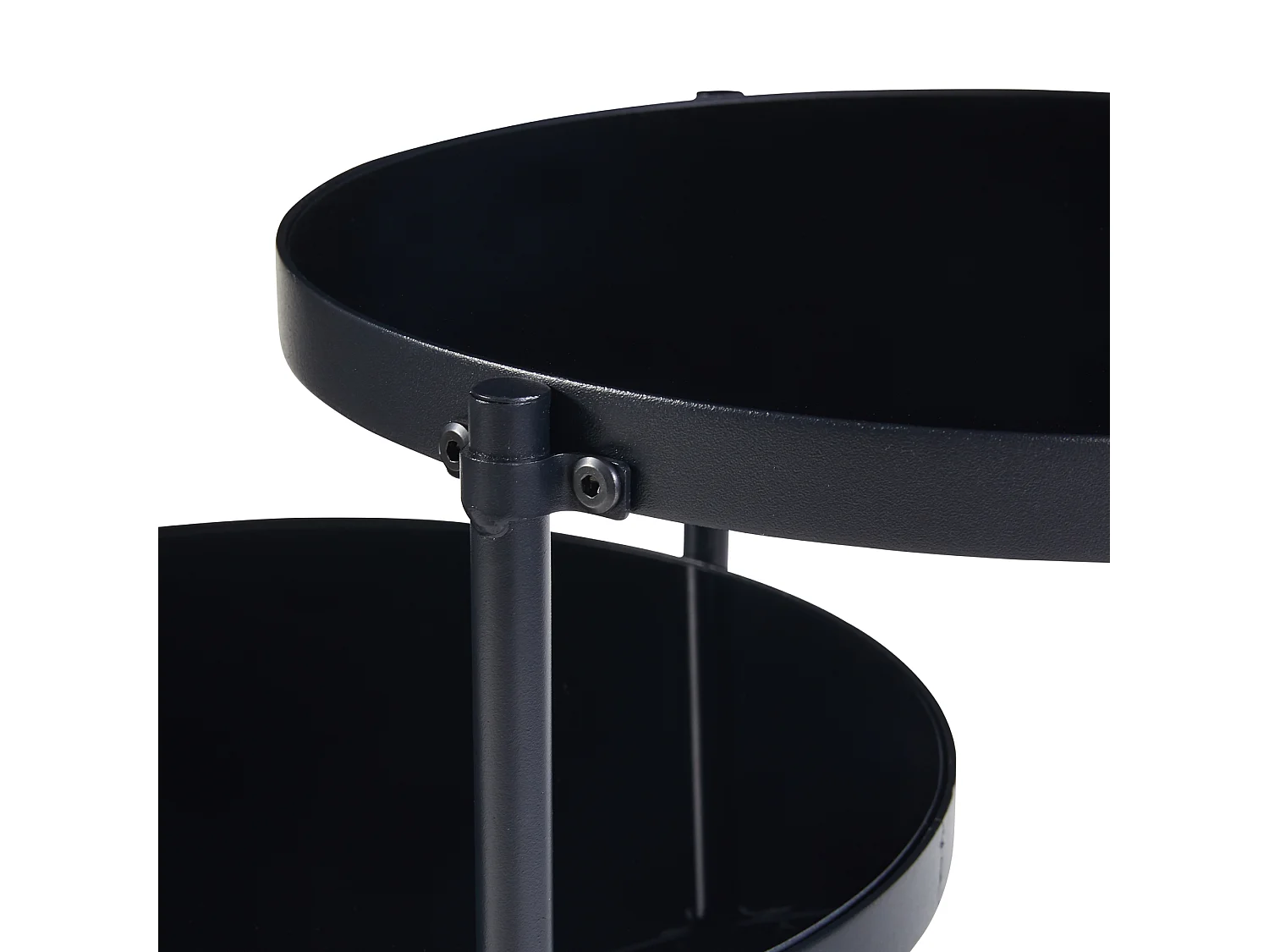 Table d'appoint Mölndal avec 3 plateaux métal 70 x 58 x 37 cm noir [en.casa]
